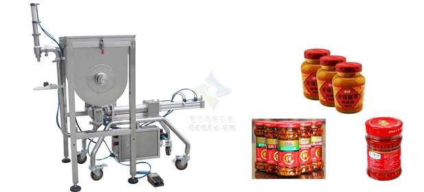 臥式單頭顆粒醬料灌裝機,豆豉醬灌裝機