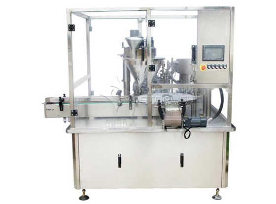 小瓶粉劑灌裝壓蓋一體機(jī),小瓶醫(yī)藥粉末灌裝機(jī)